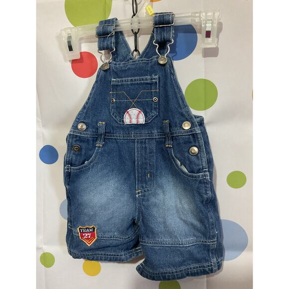 Kid Connection Size 12 M Denim Overalls Baseball - Picture 9 of 10